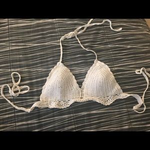 White Crochet Bikini Top